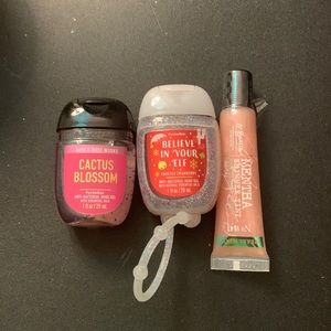 Bath and body works lipgloss and hand sanitizer